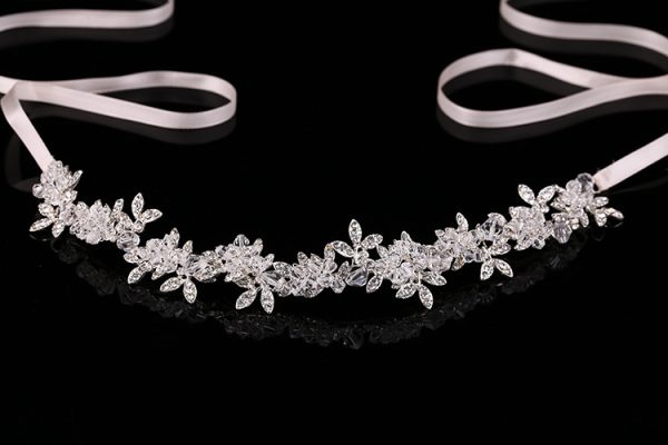 Crystal Floral Bridal Headband - Image 3