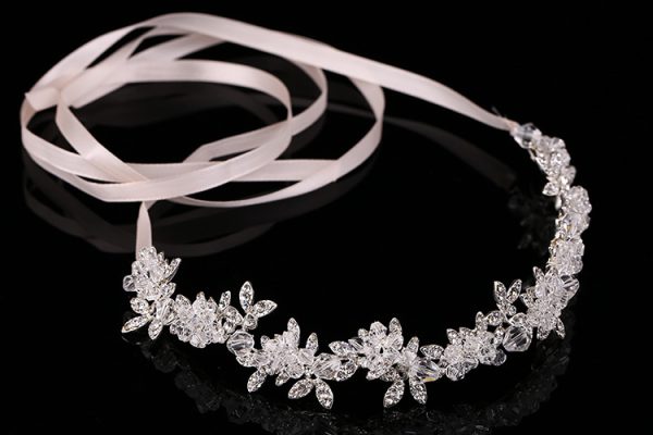 Crystal Floral Bridal Headband - Image 5